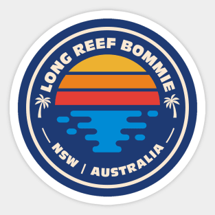 Retro Long Reef Bommie NSW Australia Vintage Beach Surf Emblem Sticker